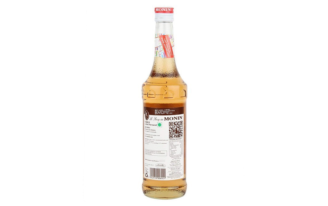 Monin Litchi, Lychee Syrup   Glass Bottle  700 millilitre